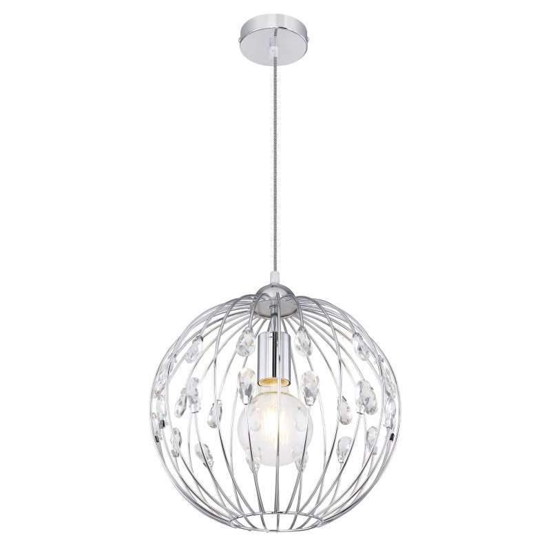 Závěsná lampa Hanako chromová s krystaly K9 Globo Lighting