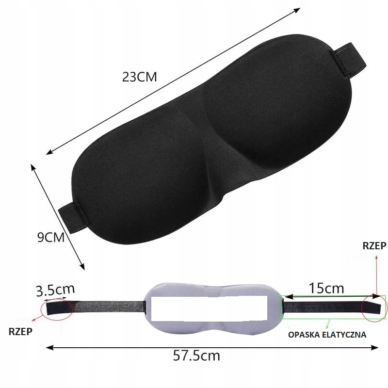 MASKA OPASKA OPASKI NA OCZY DO SPANIA 3D Marka inny