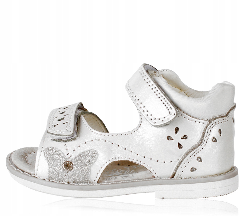 Sandały białe srebrne skórzane profilowane clibee rzepy 21 Marka Clibee