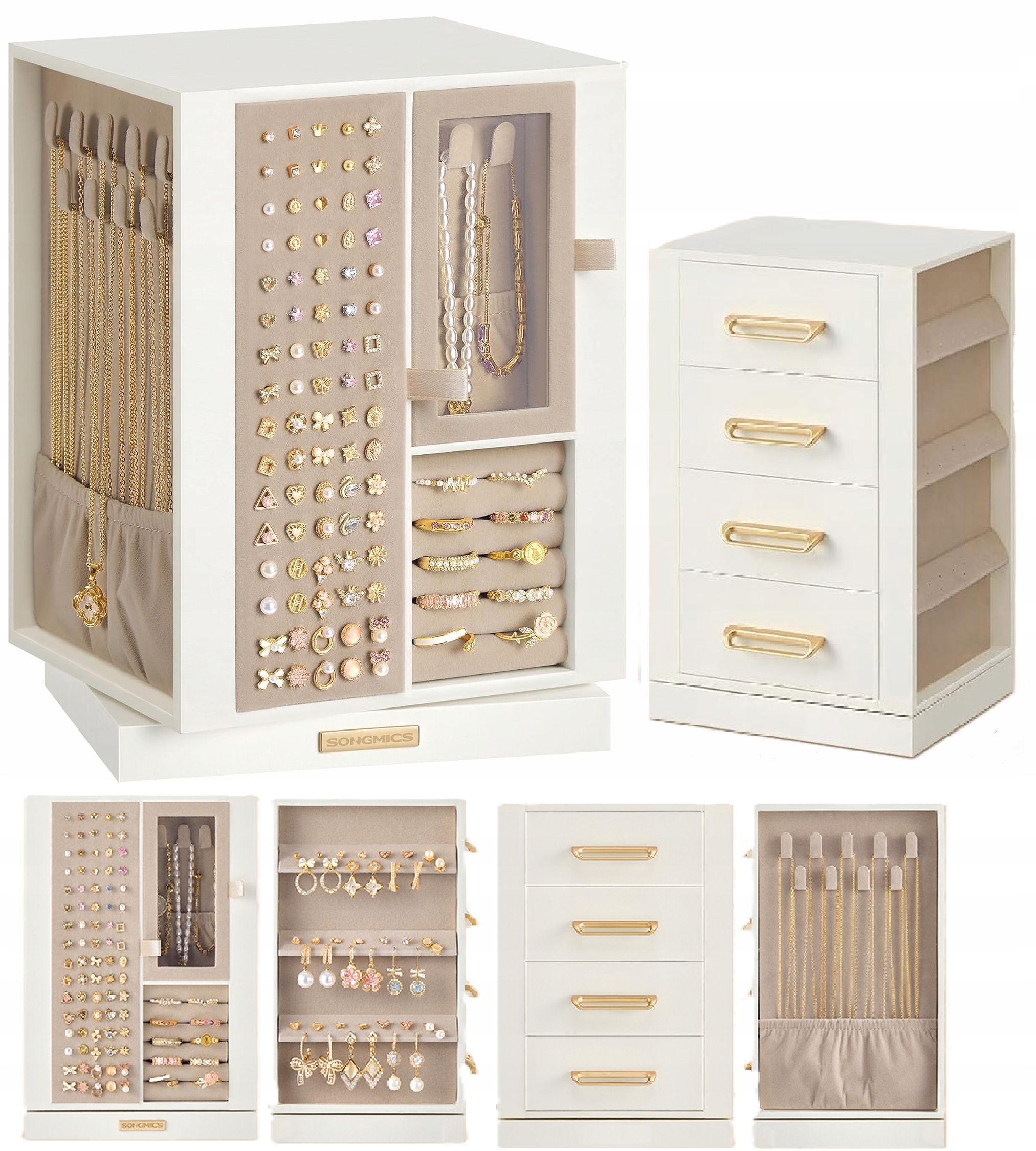 Šperkovnice Na Bižuterii Vitrína Otočný Organizér Skladování Šperků