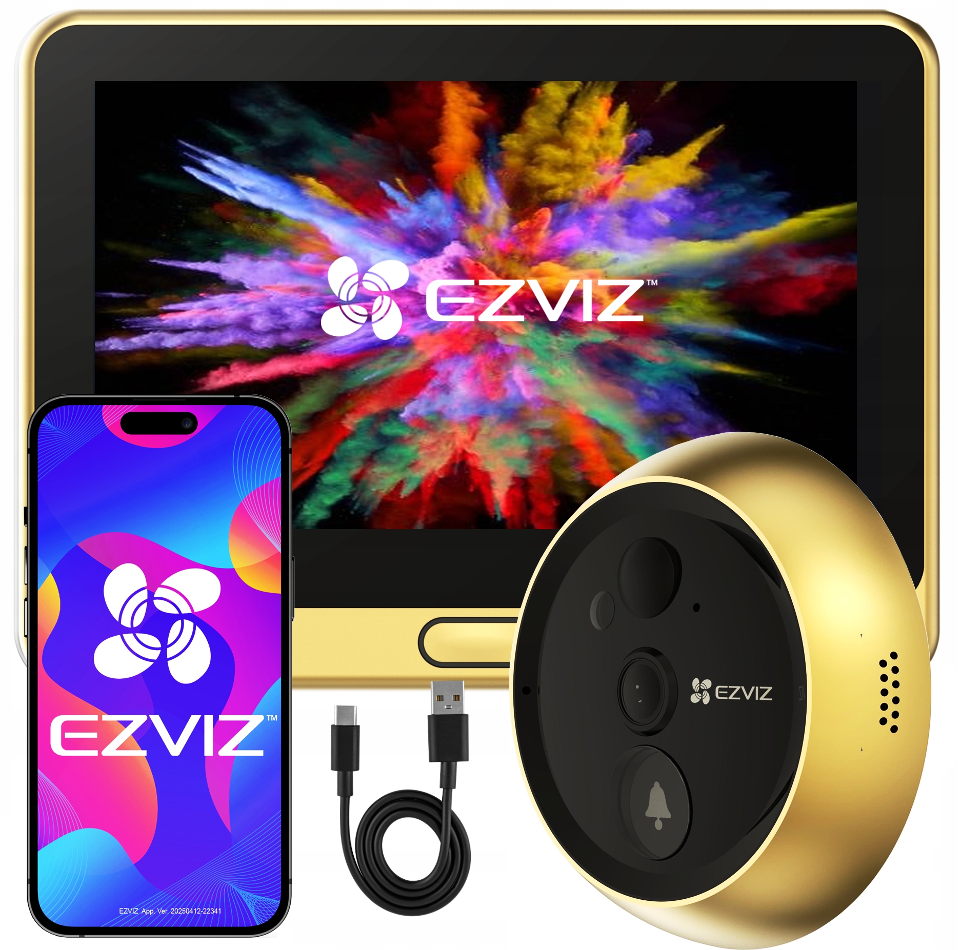 Elektronický WiFi hľadáčik s kamerou Ezviz DP2C Gold Zlatý Wifi