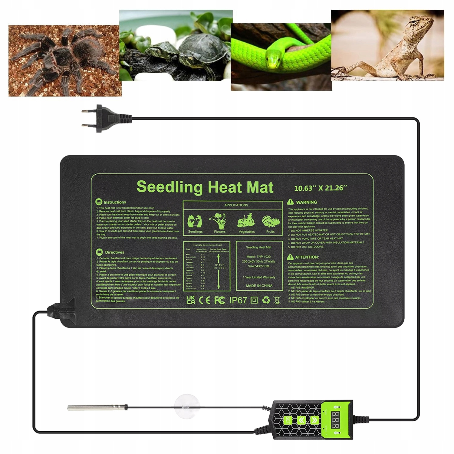 Levně Polštář Do Skleníku 57 X 27 CM, Sazenice Vyhřívací Podložka Pro Domácí Použití