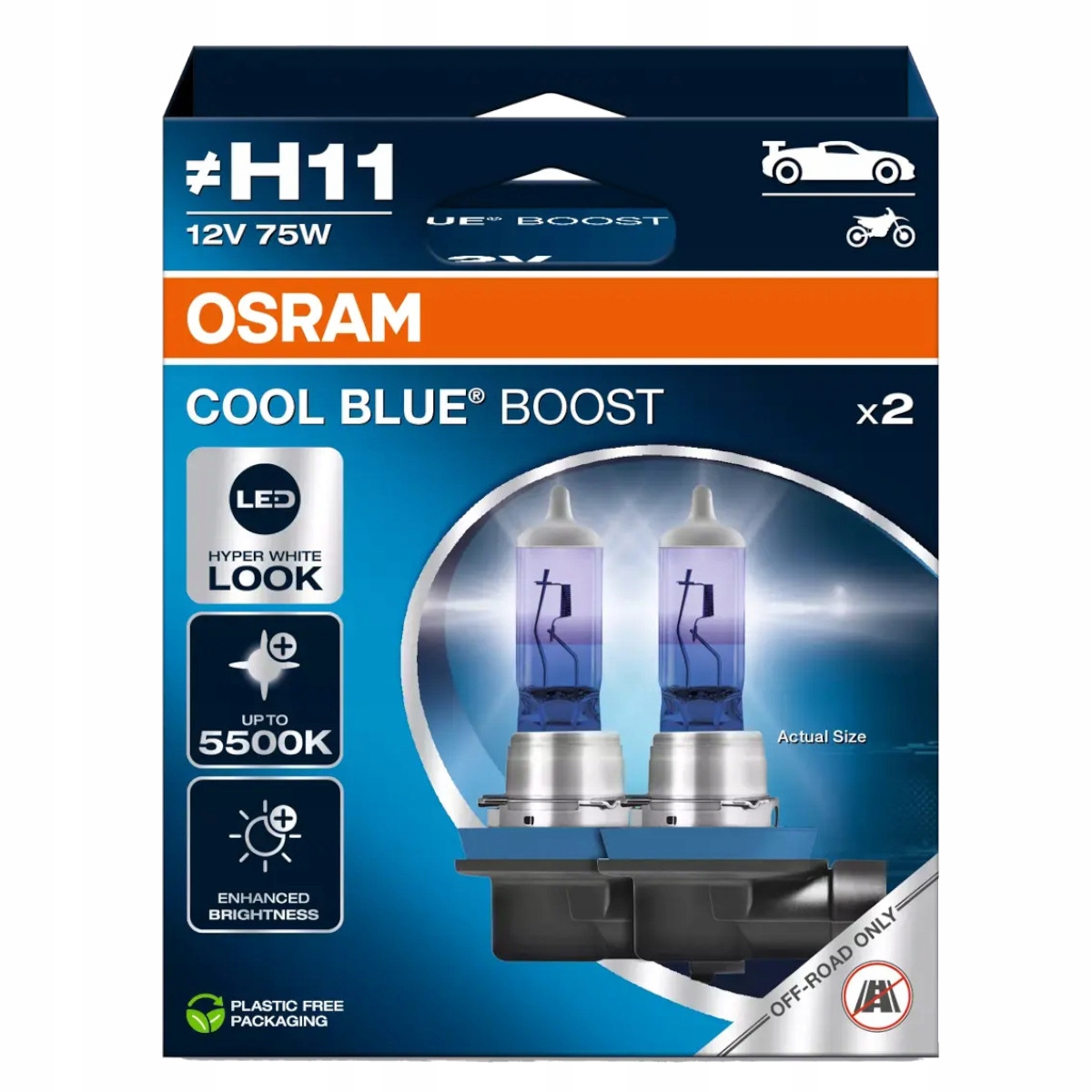 Żarówki H11 Osram Cool Blue Boost Xenon Look 5500K