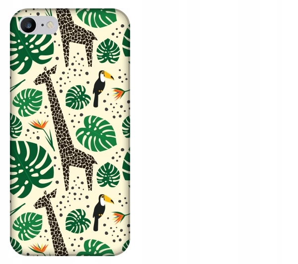 

Etui pokrowiec iPhone 8 Zyrafy tukany dzungla