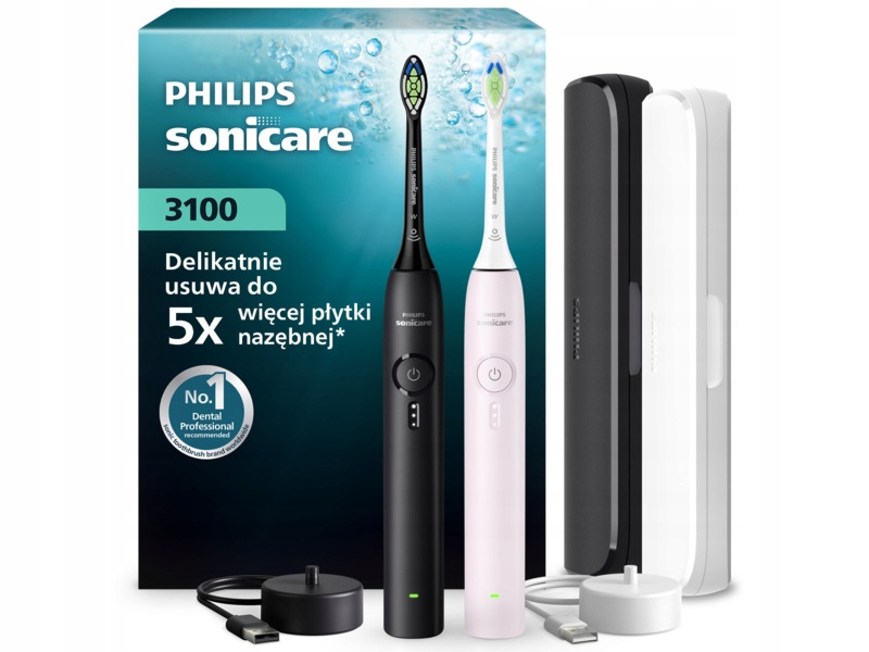Zestaw szczoteczek sonicznych Philips Sonicare 3100 HX4072/42 (2 szt.)