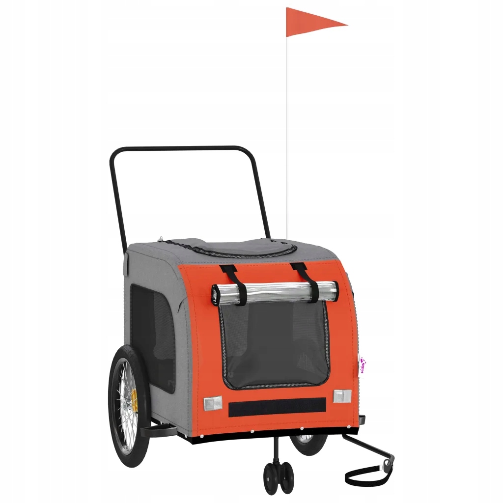Levně Přívěs na kolo pro zvířata XL, oranžovo-šedý, 68x134x73 cm