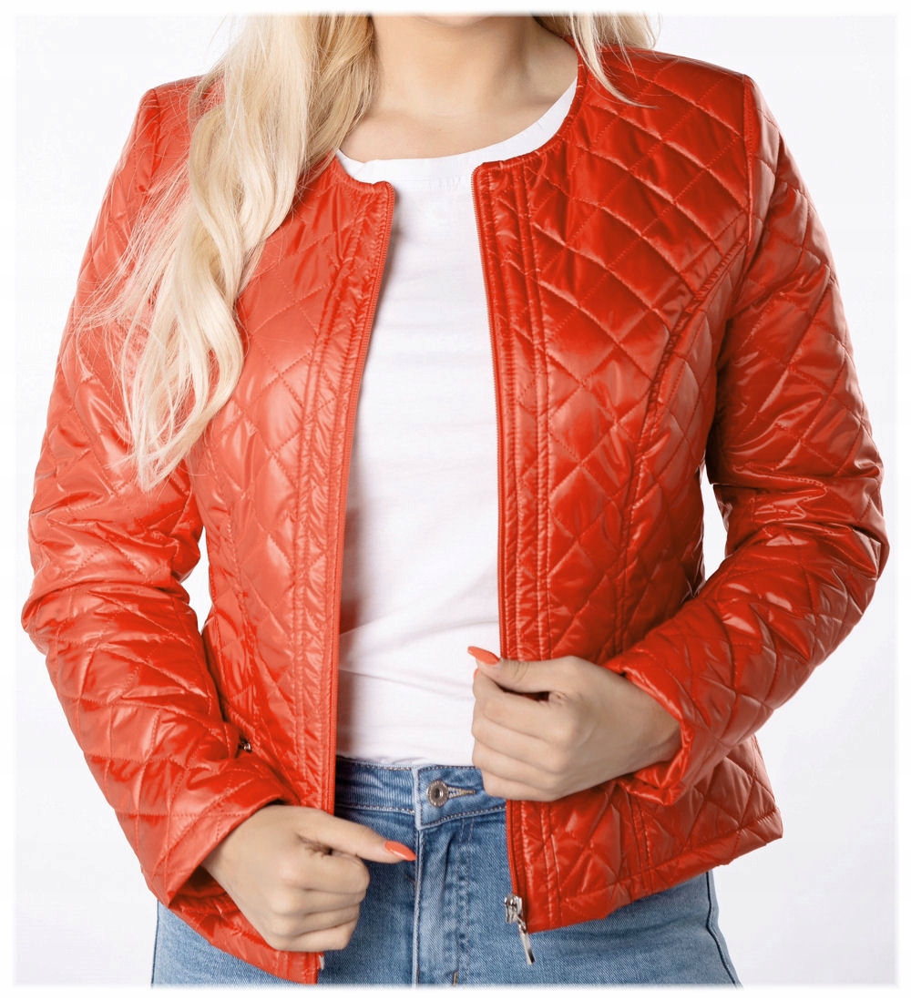 Damska Pikowana Kurtka Czerwona Holi rozm. 52