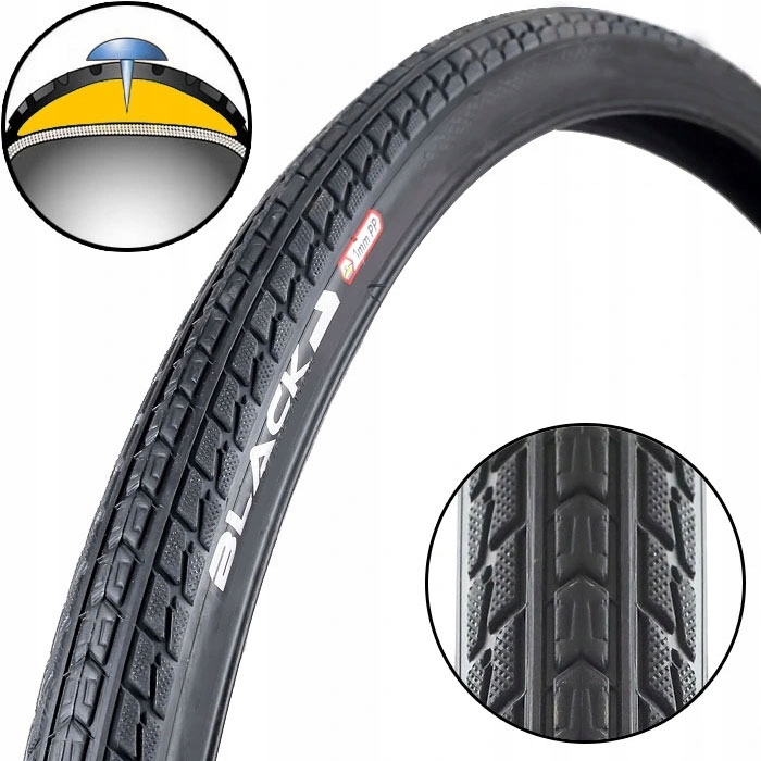 

Opona rowerowa BLACK1 26x1,75 47-559 antyprzebicie
