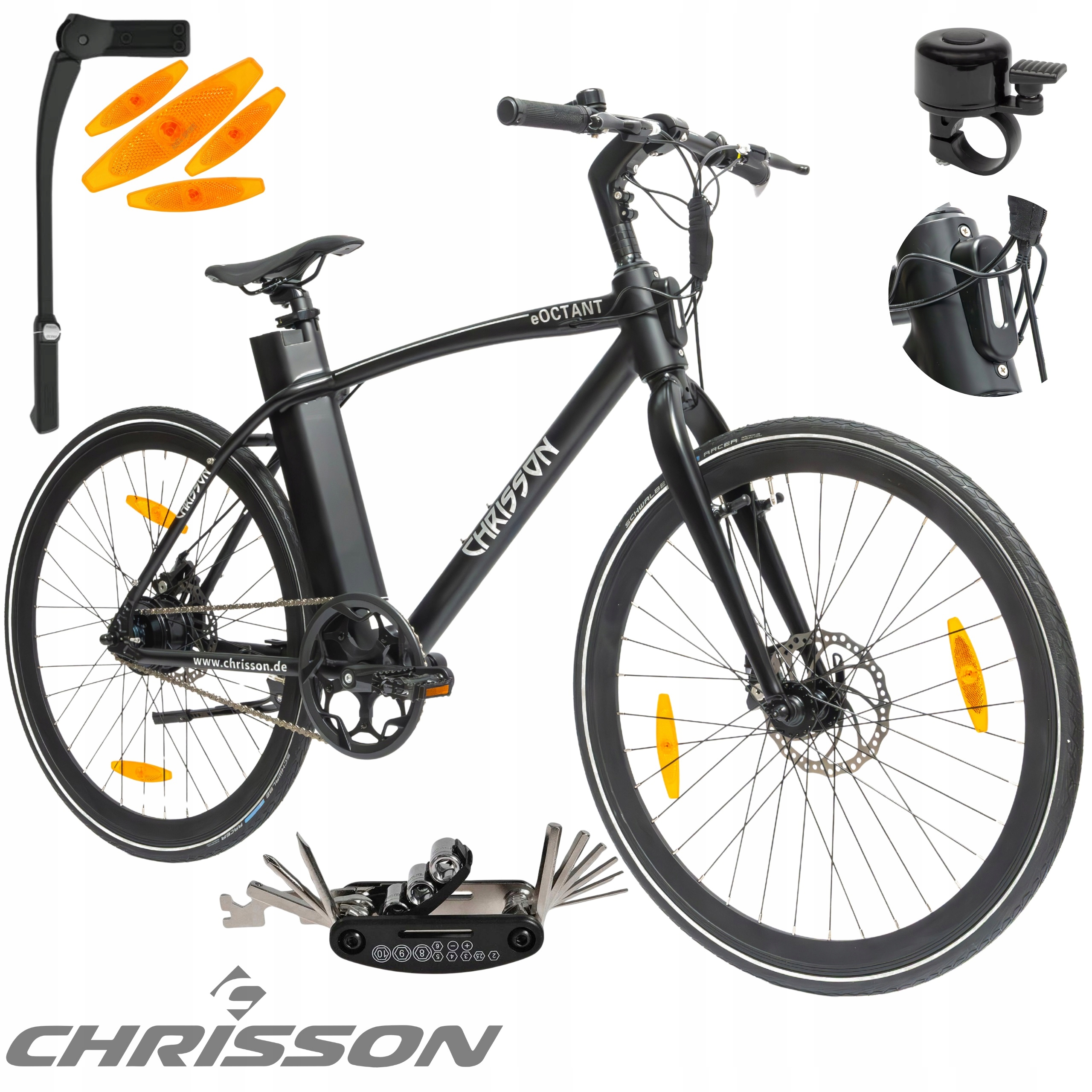 Rower Elektryczny Męski Trekkingowy Koła 28" LCD 250 W Tarcze Aluminium