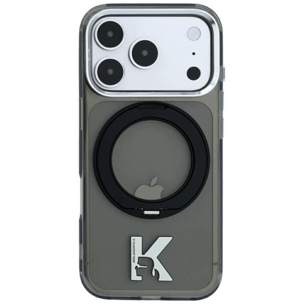 Etui Karl Lagerfeld IML Ring Stand 360 Kameo Metal MagSafe do iPhone 18 17