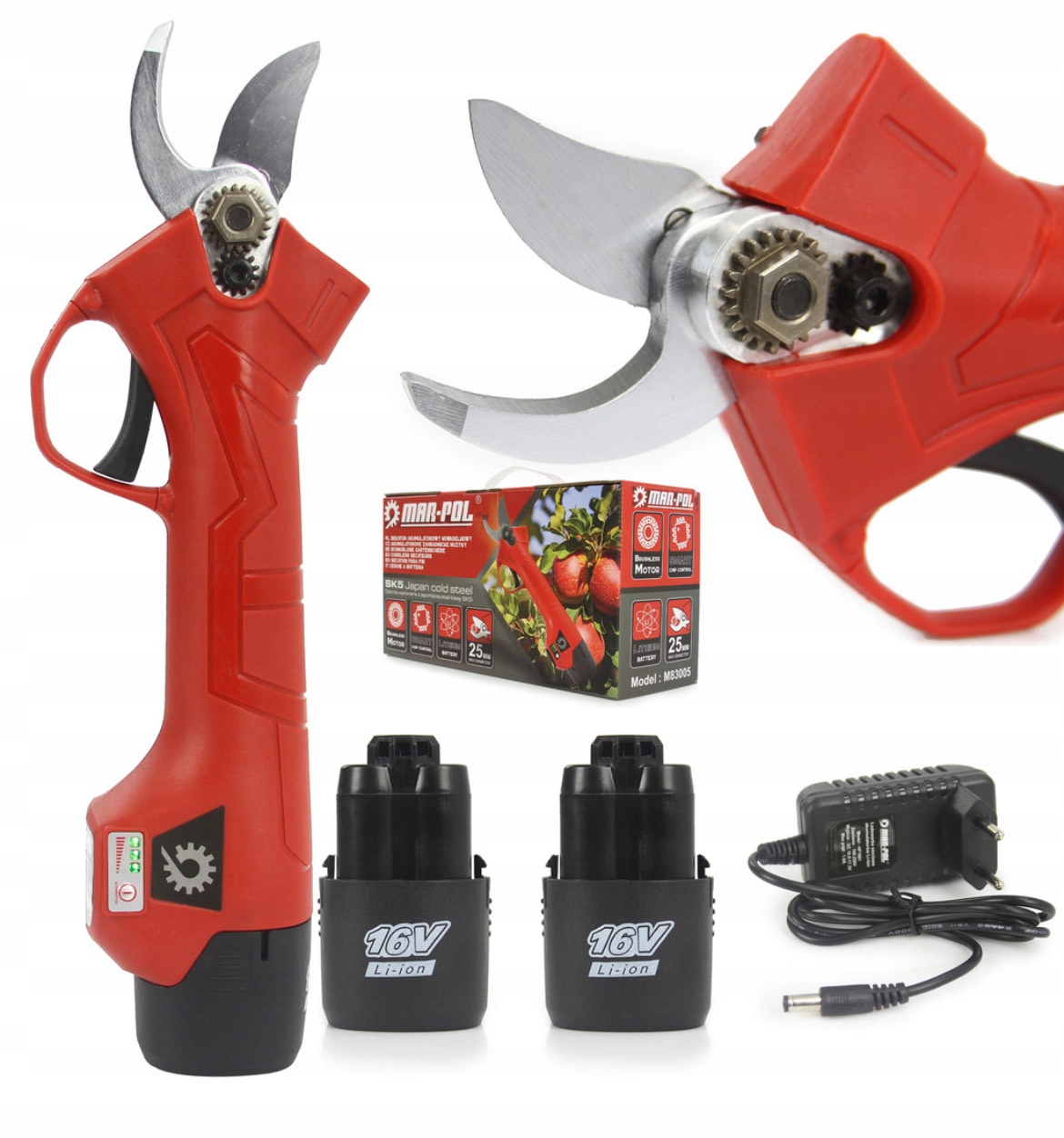 Zahradní Nůžky Akumulátorový Kovádlový 25 mm Mar-pol