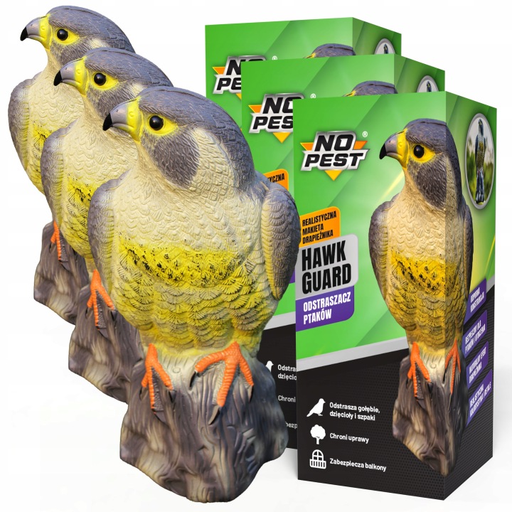 Odpuzovač Ptáků Maketa Na Ptáky Datle Vrabci Hawk Guard No Pest