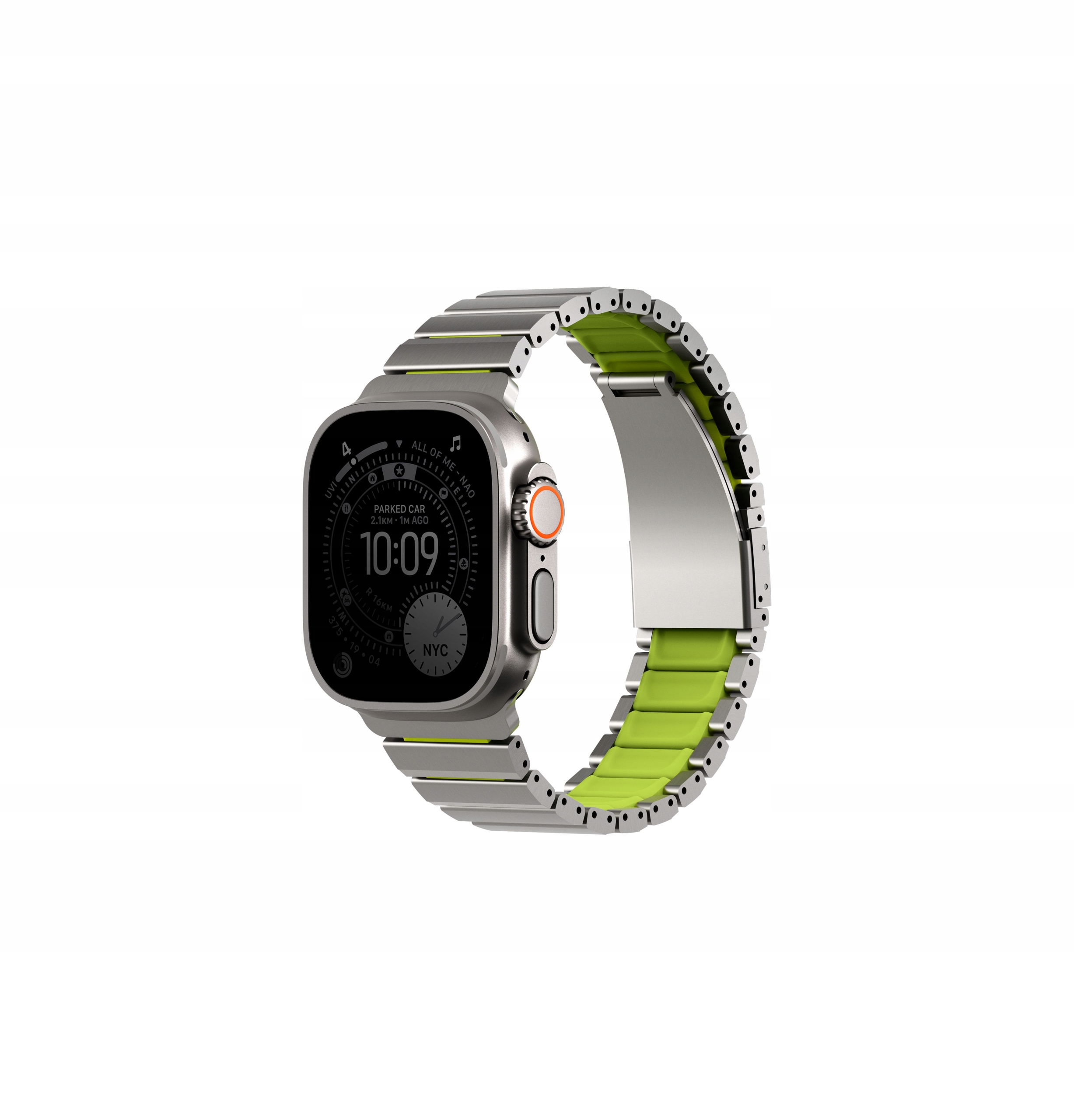 Uniq Strova Flex remienok pre Apple Watch 49/46/45/44 mm, silver/green