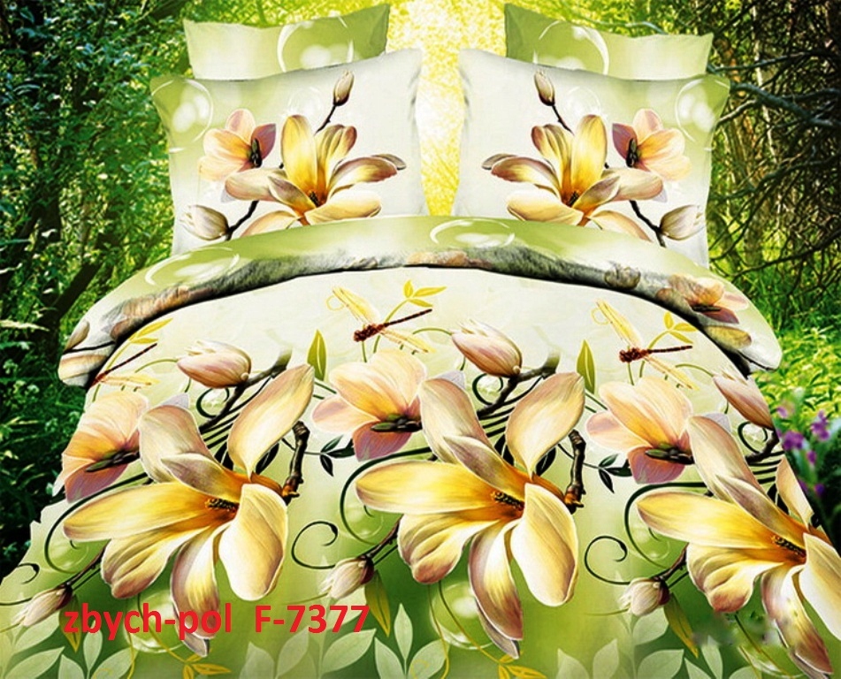 POŚCIEL 3D BAWEŁNA SATYNOWA 160x200 + 2x PODUSZKI Stan opakowania oryginalne