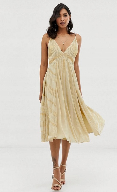 Zdobená Flitrová Rozkládací Šaty Sukně Design 36 S