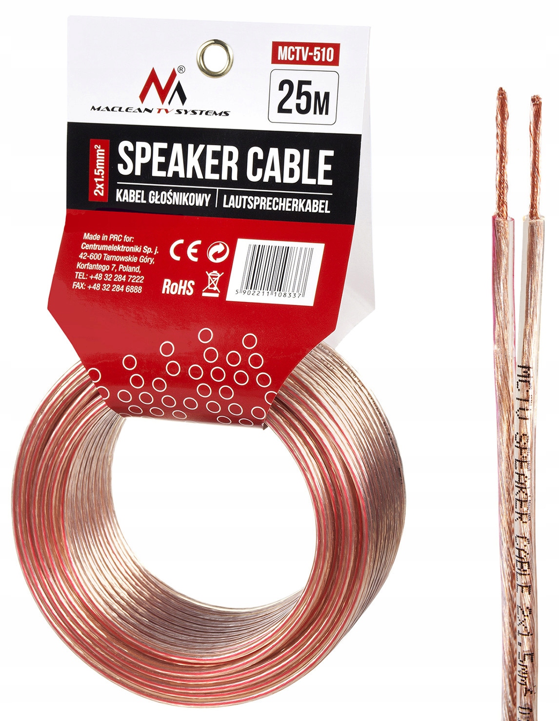 

Kabel Przewód Głośnikowy 2x1,5mm Cca Ofc Audio