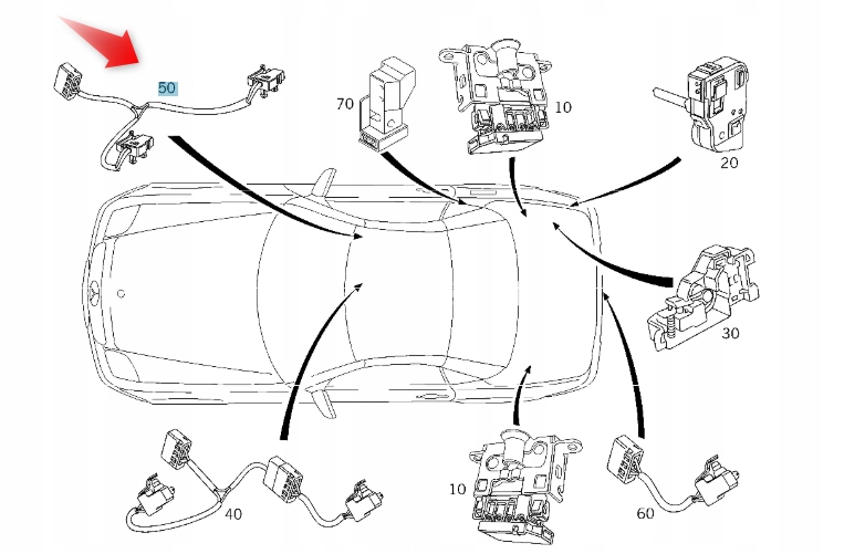Přepínač Mercedes Slk A1708200710
