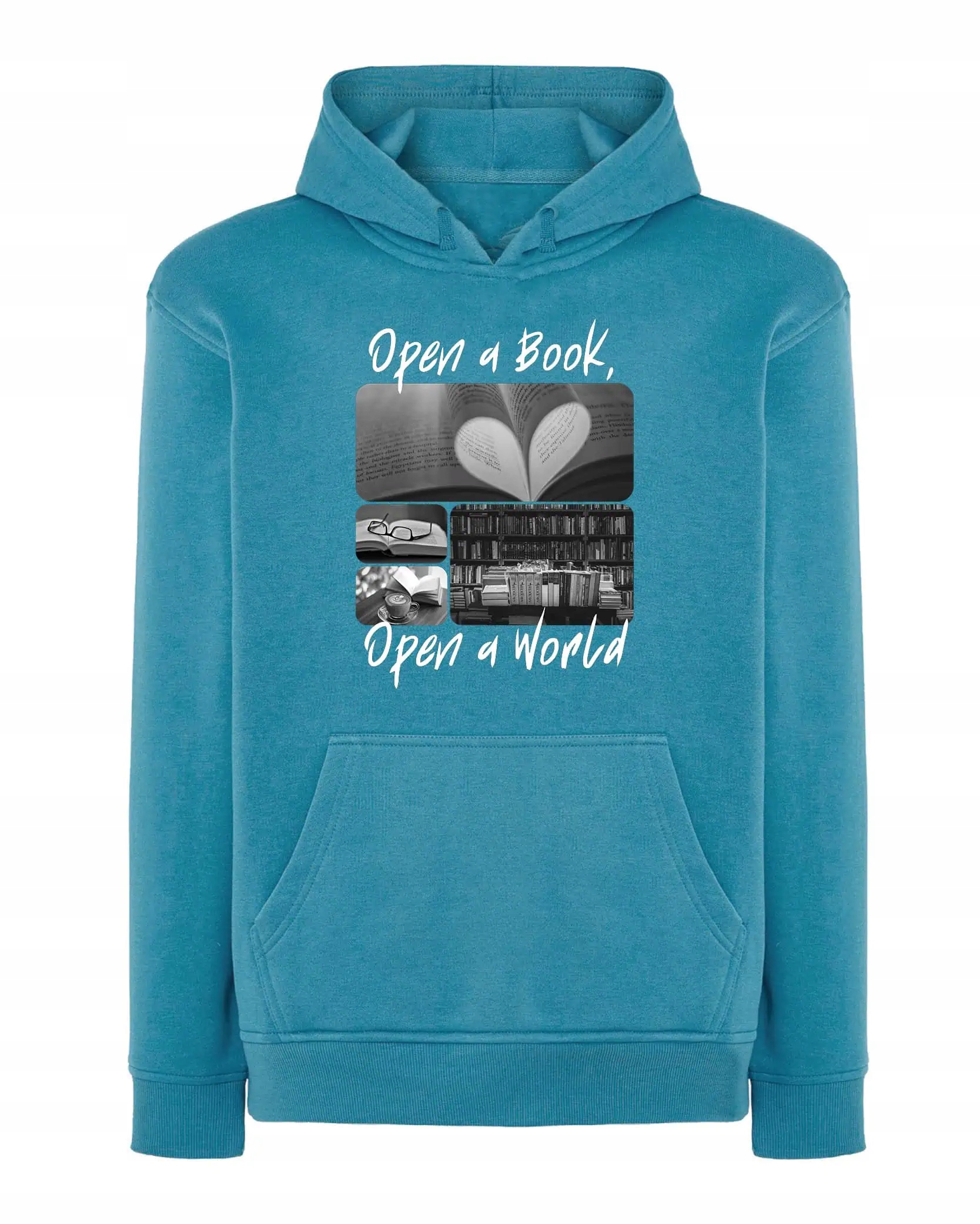 Mikina s kapucí Dárek pro knihovníka Umělecká modrá M