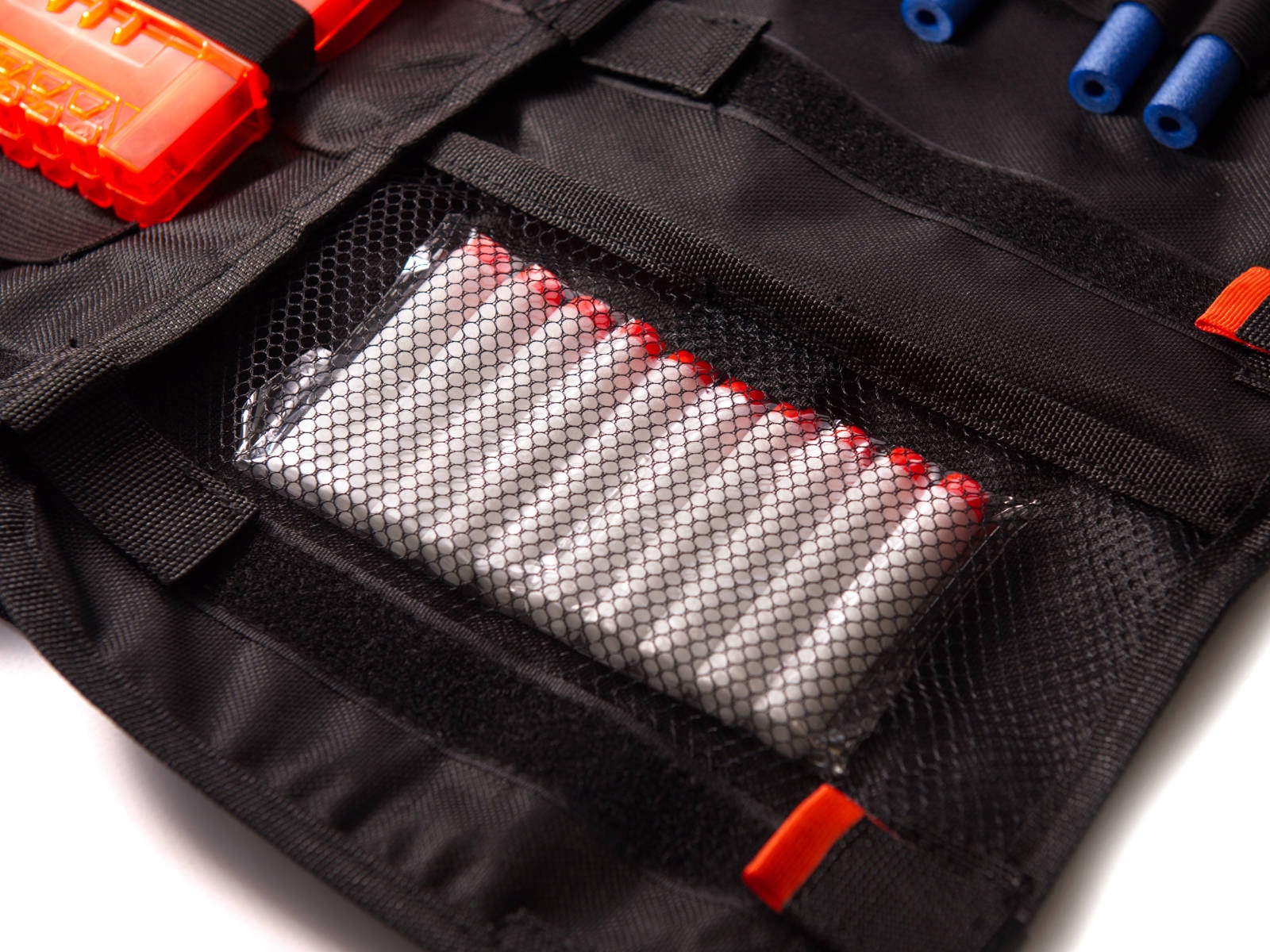 NERF ELITE COMMANDER + STRZAŁKI KAMIZELKA OKULARY Kolor dominujący odcienie niebieskiego