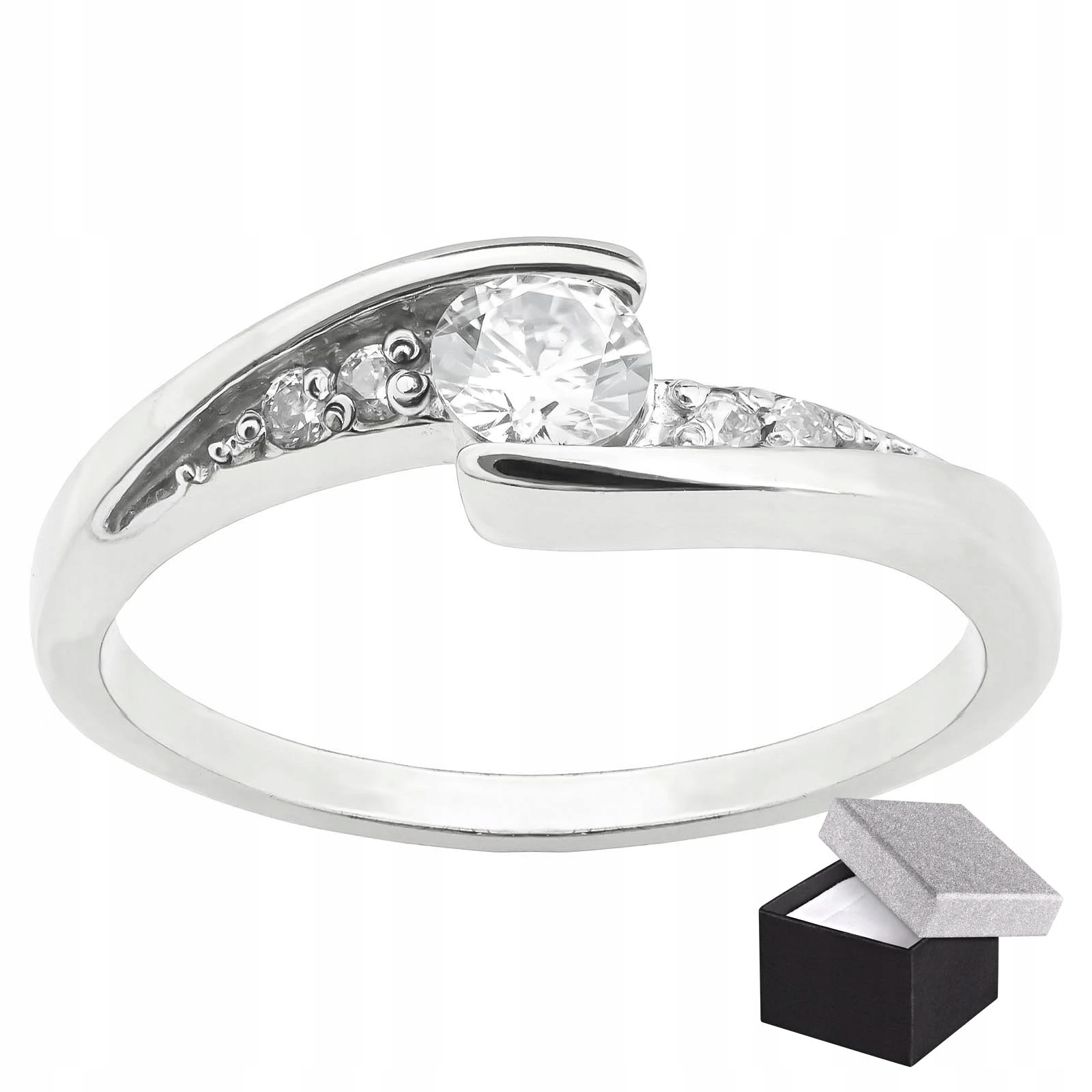 Stříbrný Prstýnek S Bílým Kamenem Zirkony Stříbro Ryzosti 925