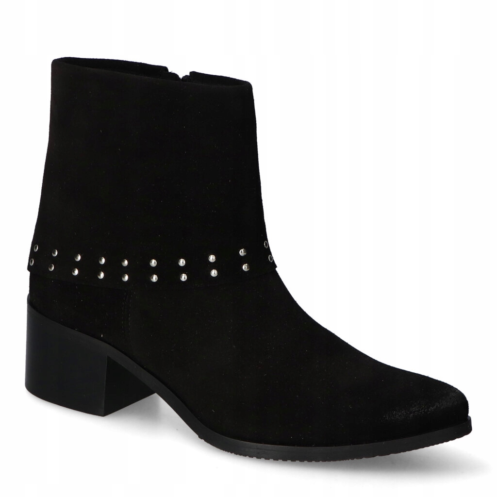 Černé velurové kotníkové Kotníkové Boty Karino 5309/003-F, velikost 40