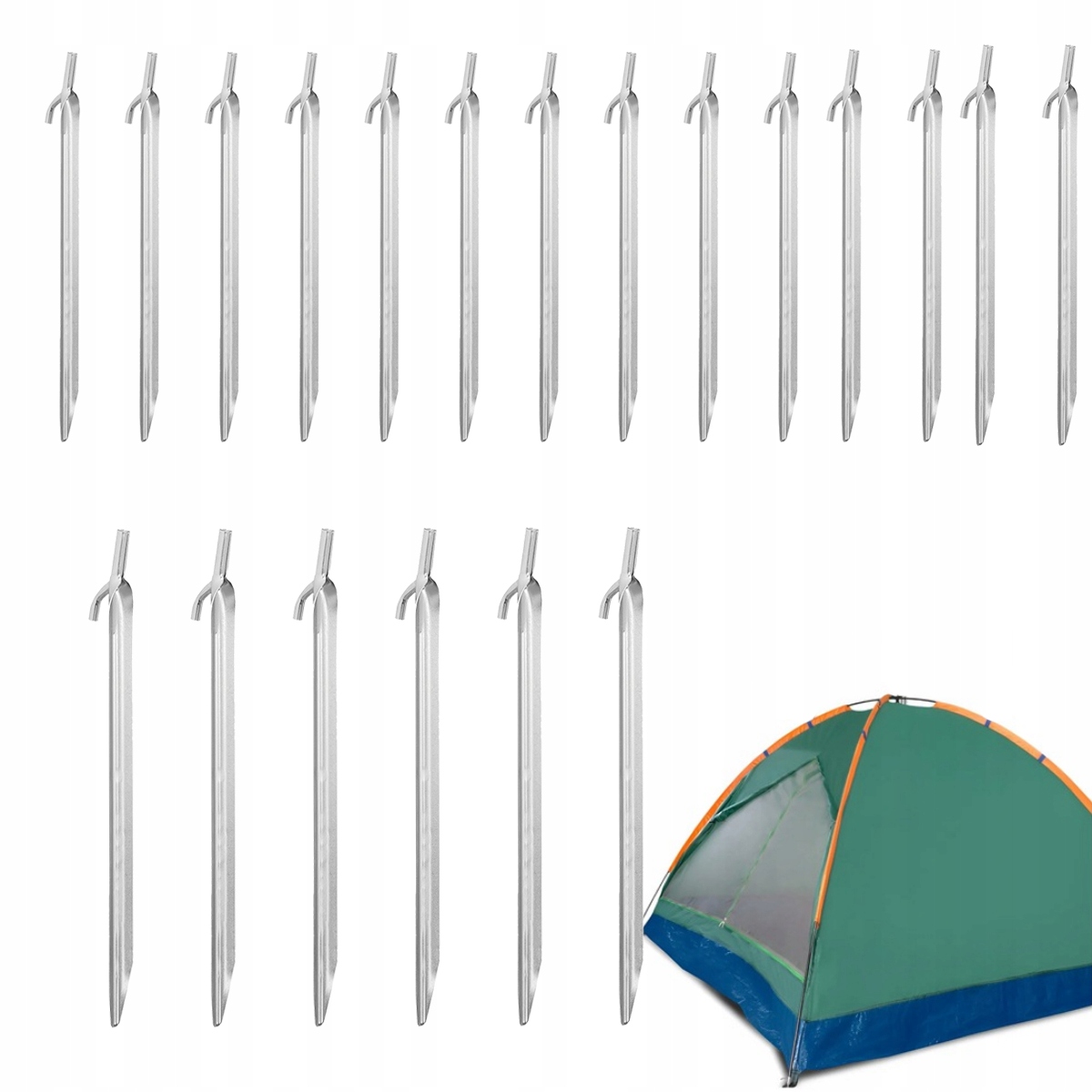 20szt Śledź szpilka stalowa ocynk 30cm Namiot Tarp Plandeka Biwak Plaża