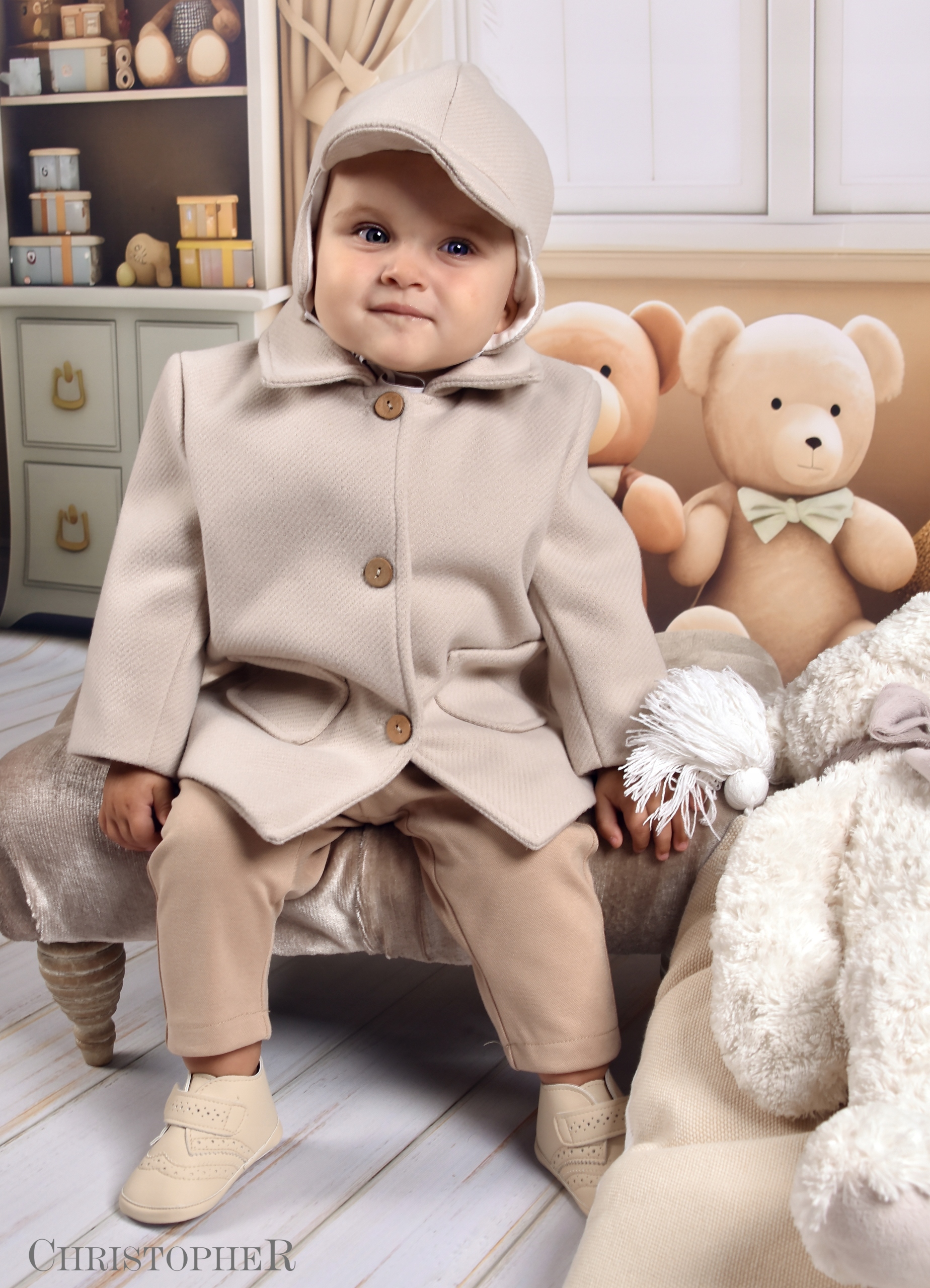 Płaszczyk Chłopięcy Do Chrztu Christopher beżowy roz.74 Marka Inna marka