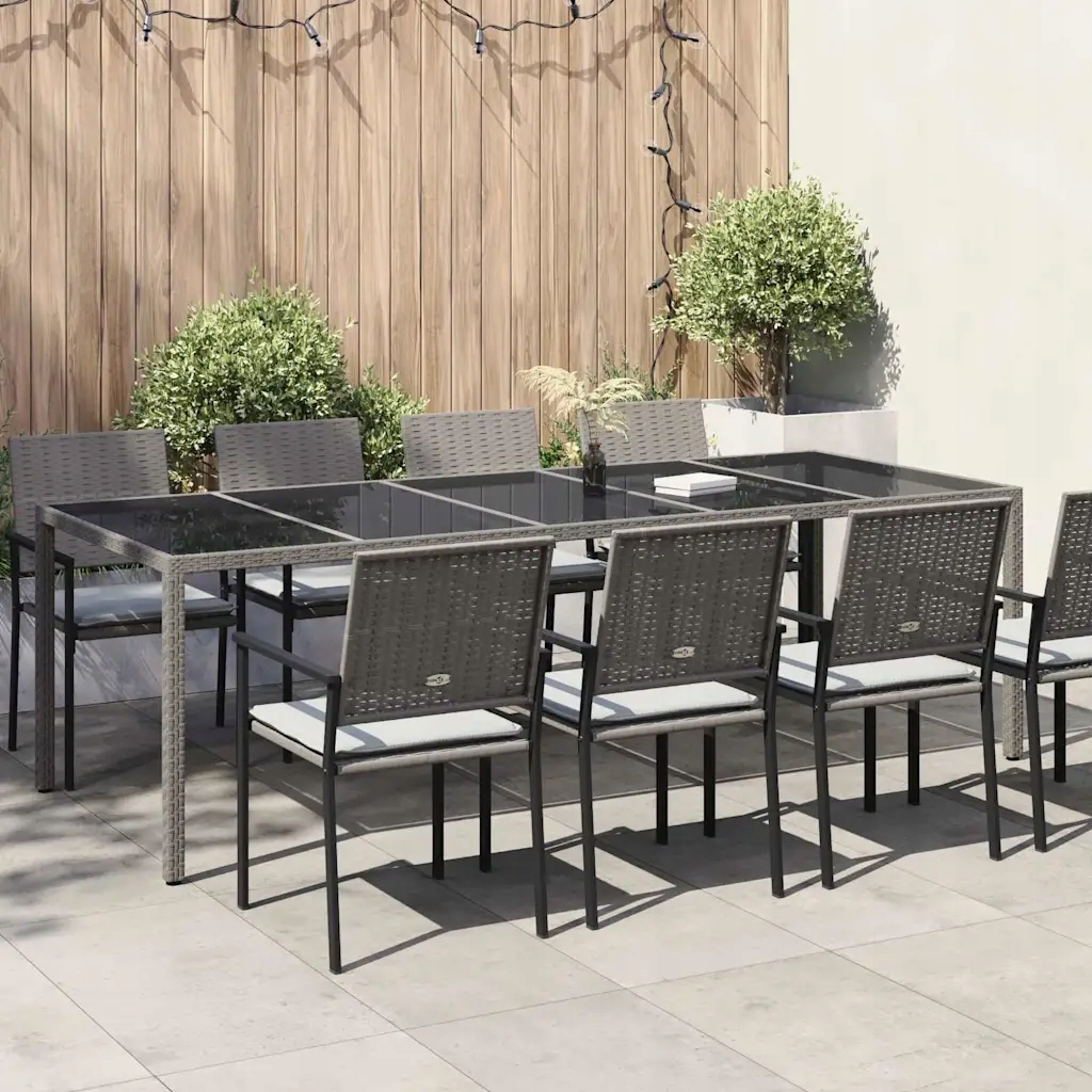 vidaXL Zahradní stůl Šedá 250 x 100 x 75 cm polyratan