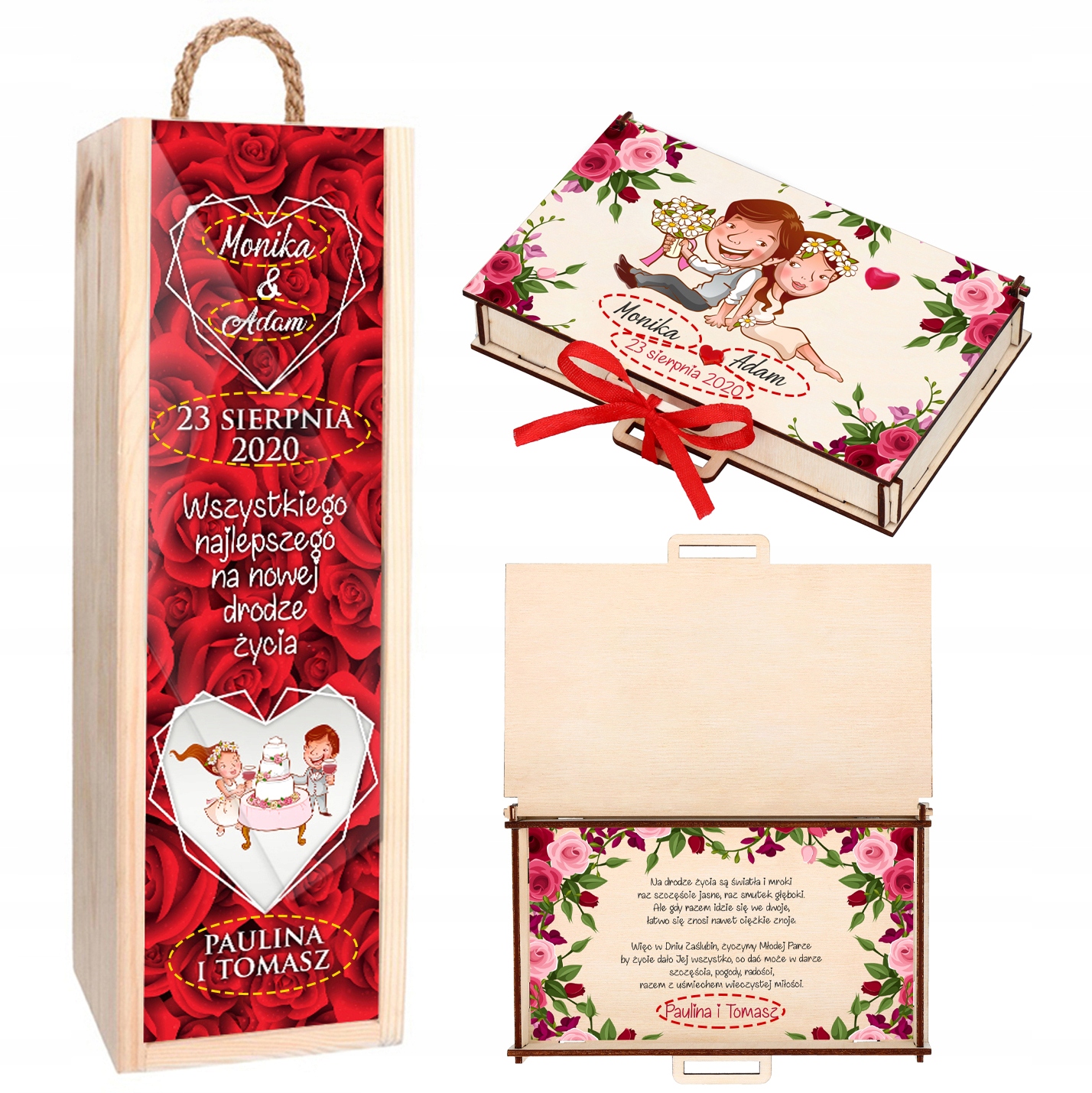 

Pamiątka Wesele Ślub Skrzynka Pieniądze Prezent