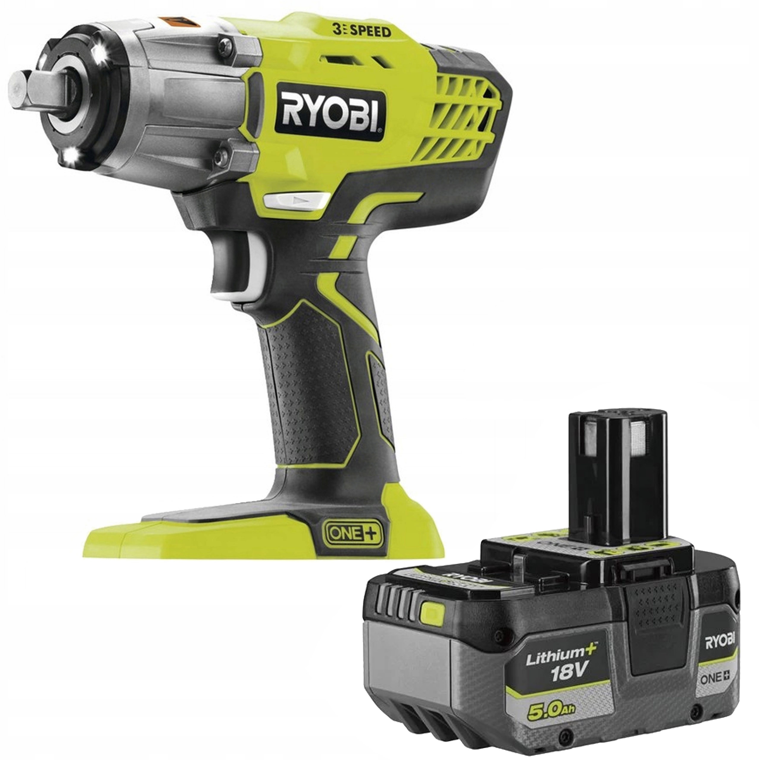 Ryobi Výkonný Akumulátorový Rázový Uťahovák R18IW3 18V 400Nm Led One+ 5Ah