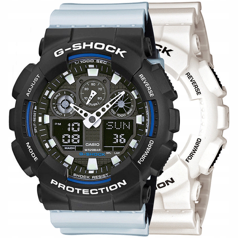 Set G-shock GA-100B-7AER Černá Bílá, Černá