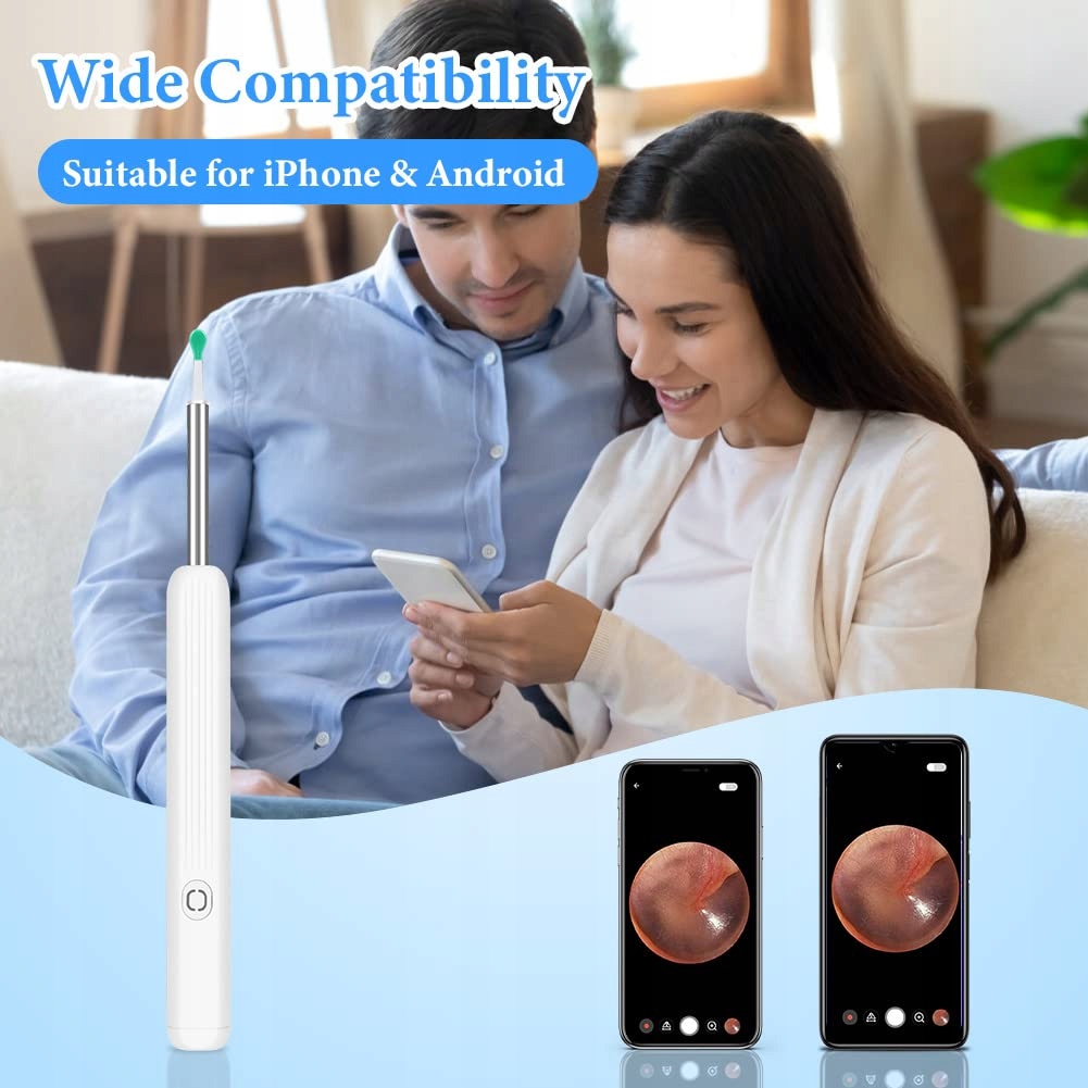 ACWOO Kamera Do Czyszczenia Uszu IP67 Wodoodporna Z WiFi i 6 LED — miniatura 6