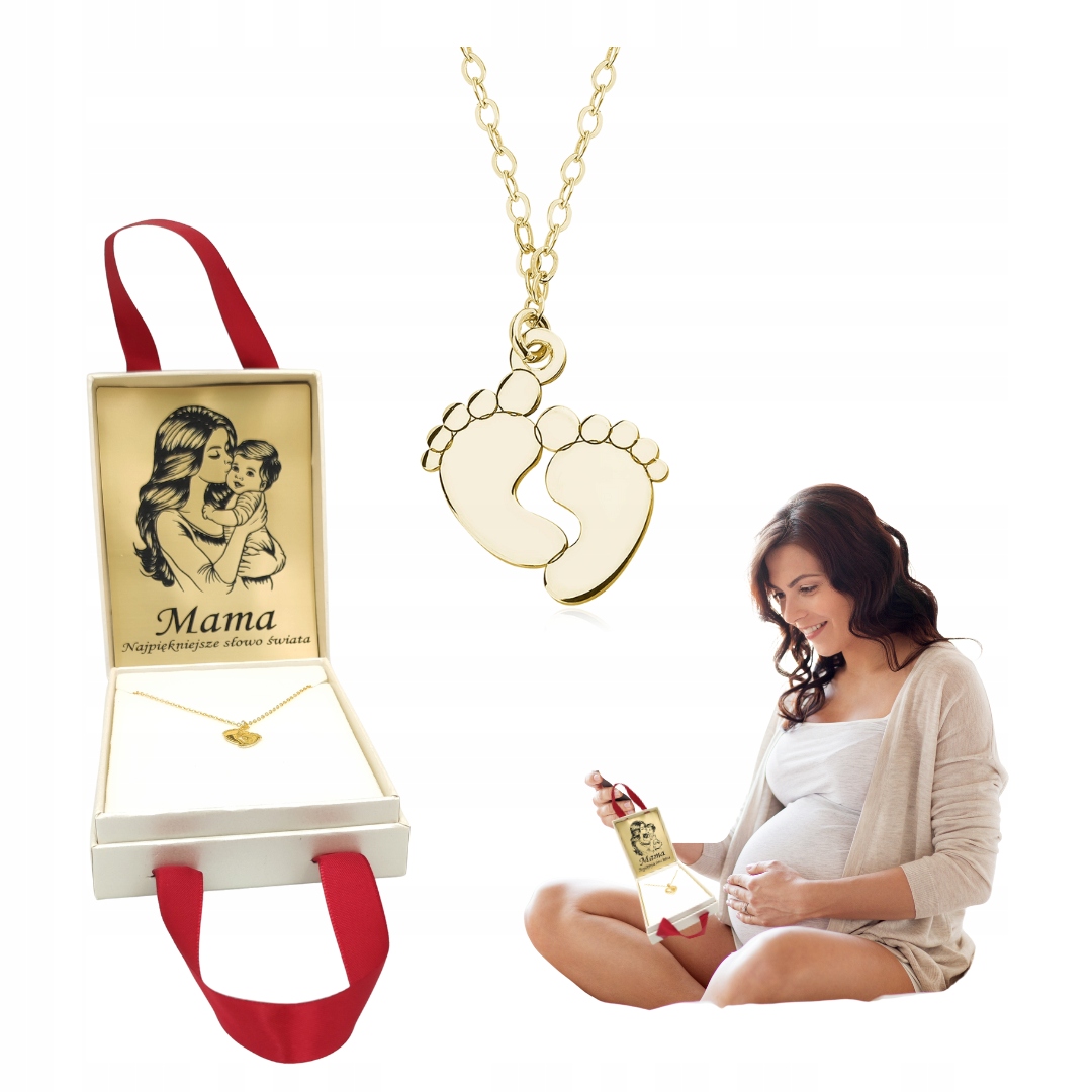 Dárek K Baby Shower Pro Maminku Stříbrný Náhrdelník Na Nohy