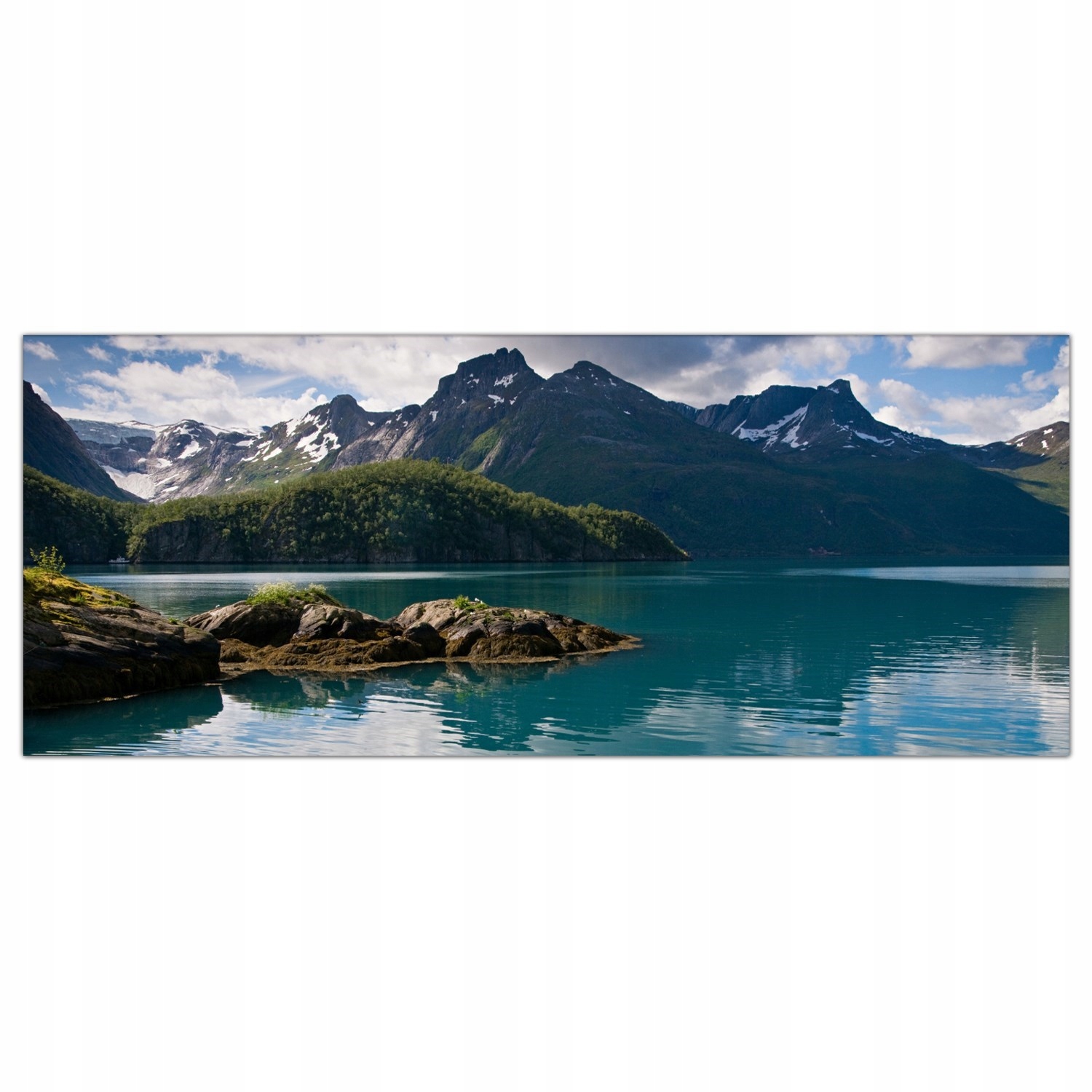 Loďka Jezero Hory 125x50 Skleněný panel do kuchyně
