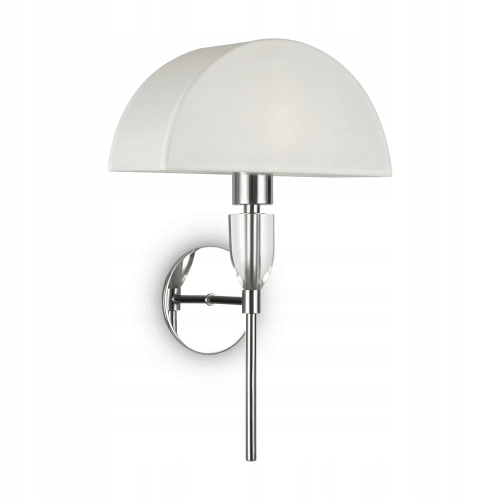 Nástenná lampa chrómová s bielym tienidlom do spálne a obývačky Maytoni