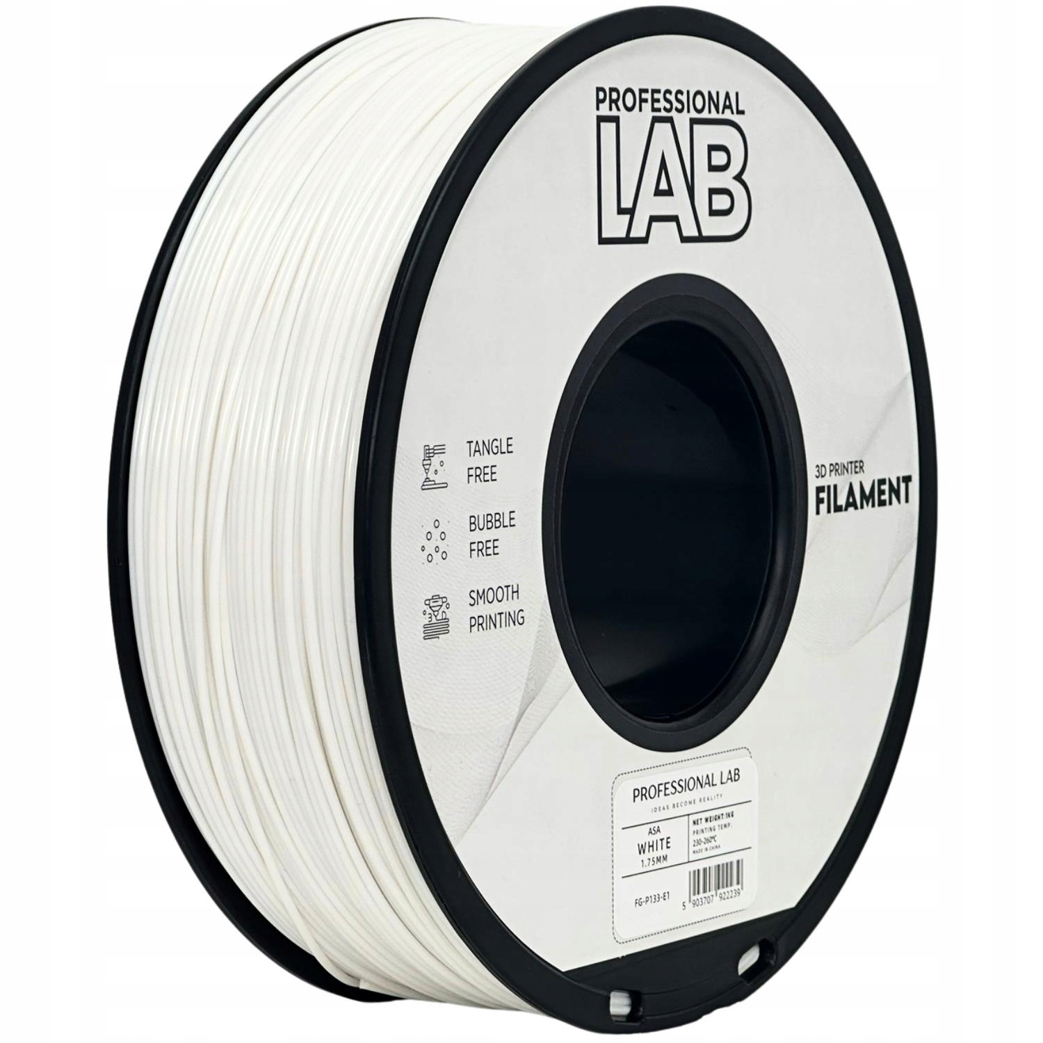 Filament Prof. Lab Asa White Biały Uv Odporny 1.75mm 1kg