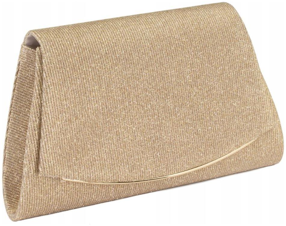 ZŁOTA Torebka Wieczorowa Kopertówka Wizytowa Mała ŁAŃCUSZEK elegancka mini