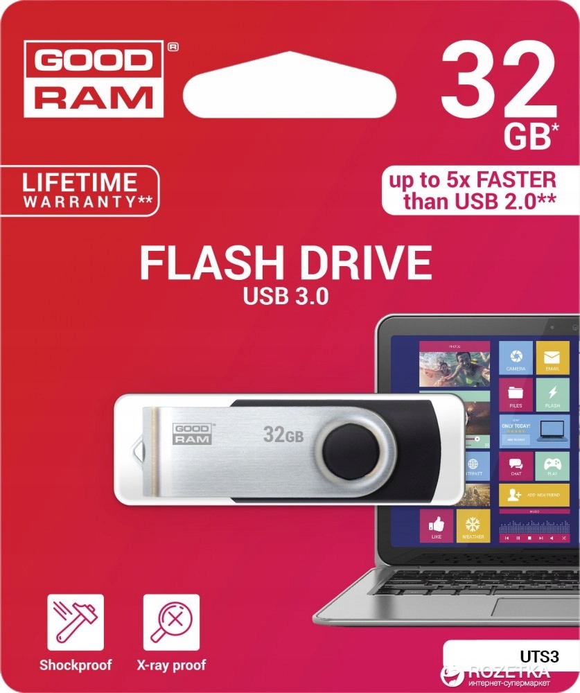 Goodram 32GB Usb 3.2 fekete pendrive Artisjus matricával UTS3-0320K0R11