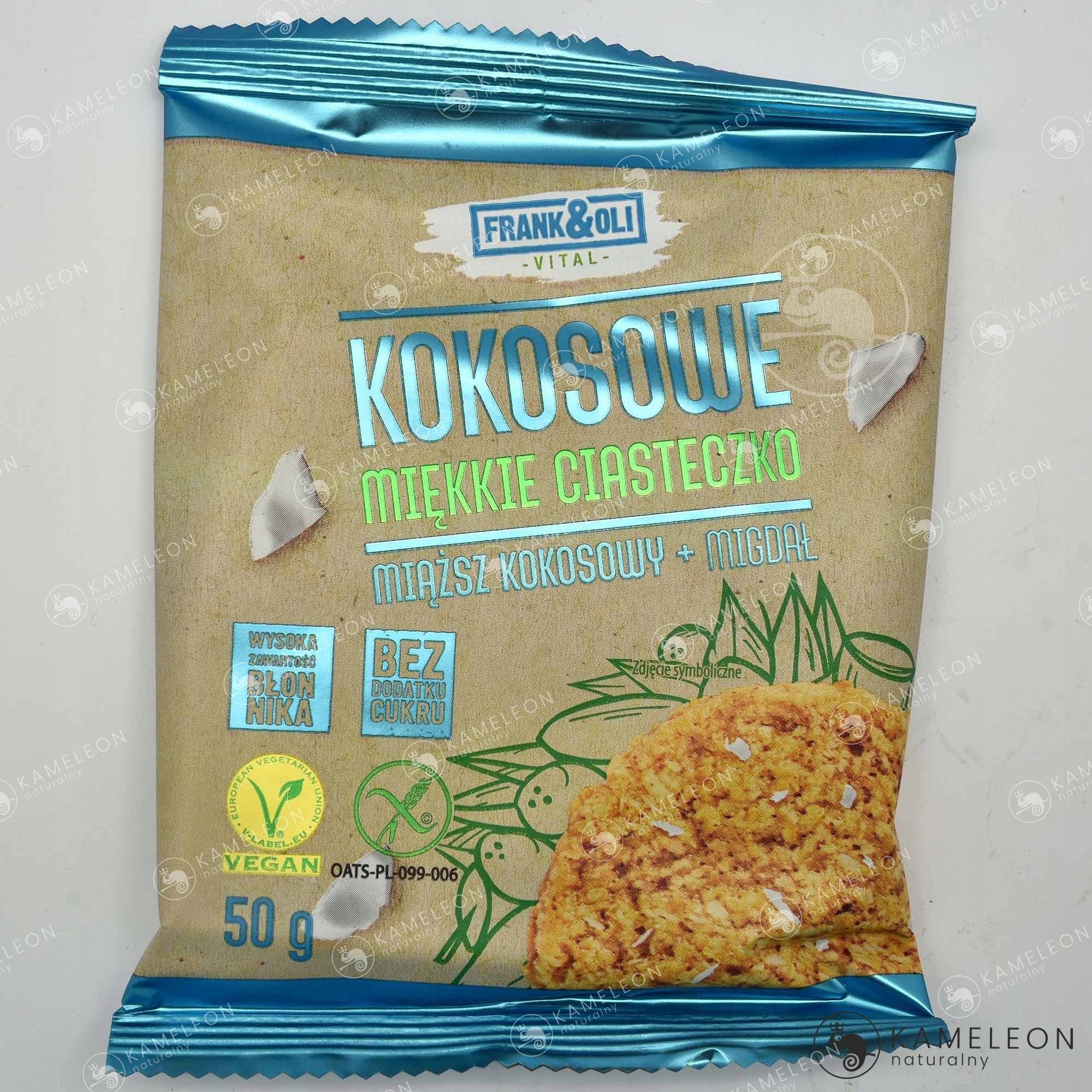 KOKOSOWE MIĘKKIE CIASTECZKO KOKOS + MIGDAŁ 50G Kod producenta FRANK&OLI CIASTKO WEGAŃSKIE