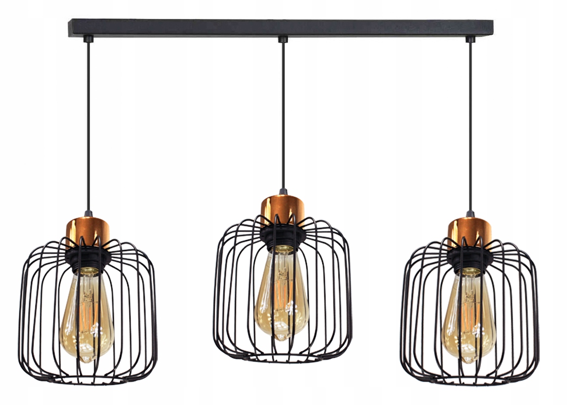 Lustr závěsné stropní svítidlo Ring černá měď lampa nad stůl do obývacího pokoje