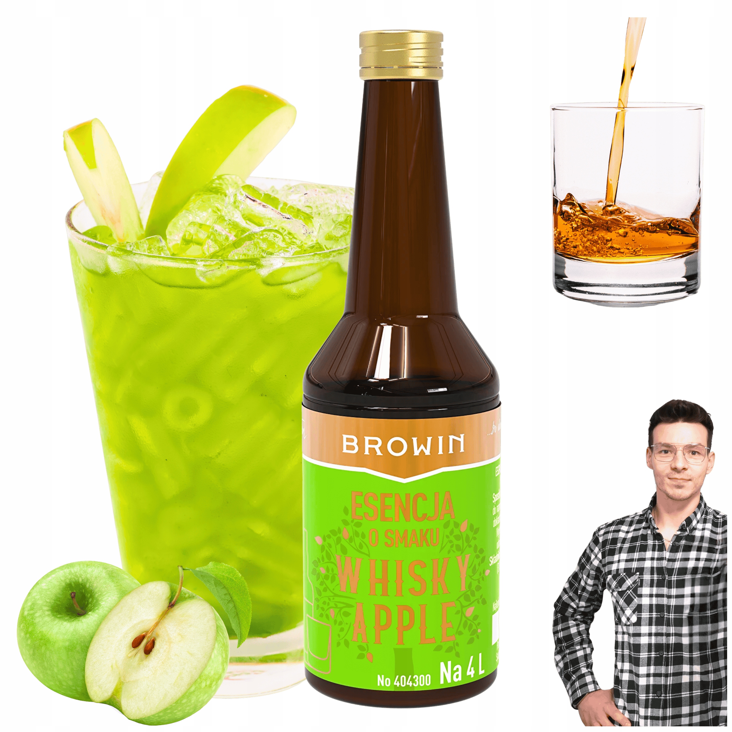 РАСТВОР ДЛЯ САМОГОНА СПИРТА BROWIN WHISKEY APPLE-ЭССЕНЦИЯ 40 МЛ НА 4 Л