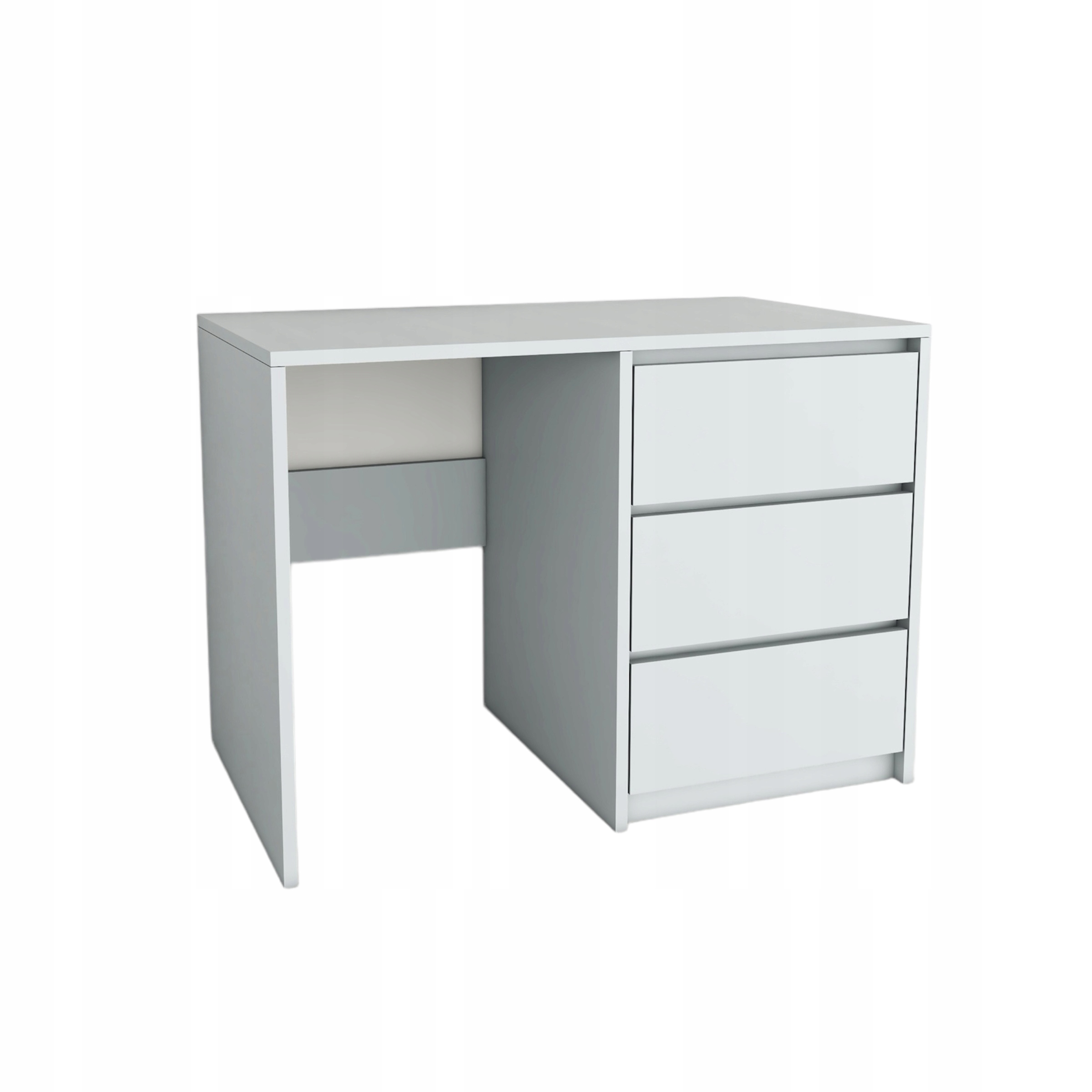 Funkcjonalne Biurko komputerowe z 3 szufladami Białe prawe 96x75x50