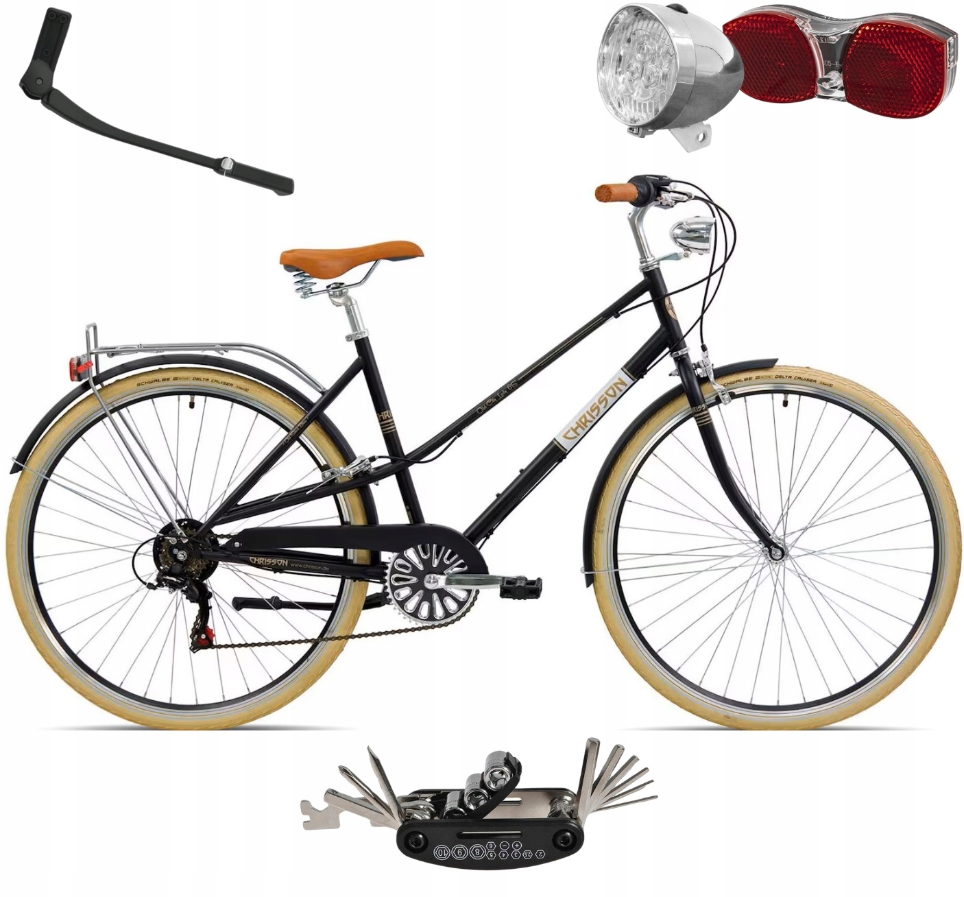 Dámské městské kolo 28" Shimano, nosič, blatníky, osvětlení, stojan