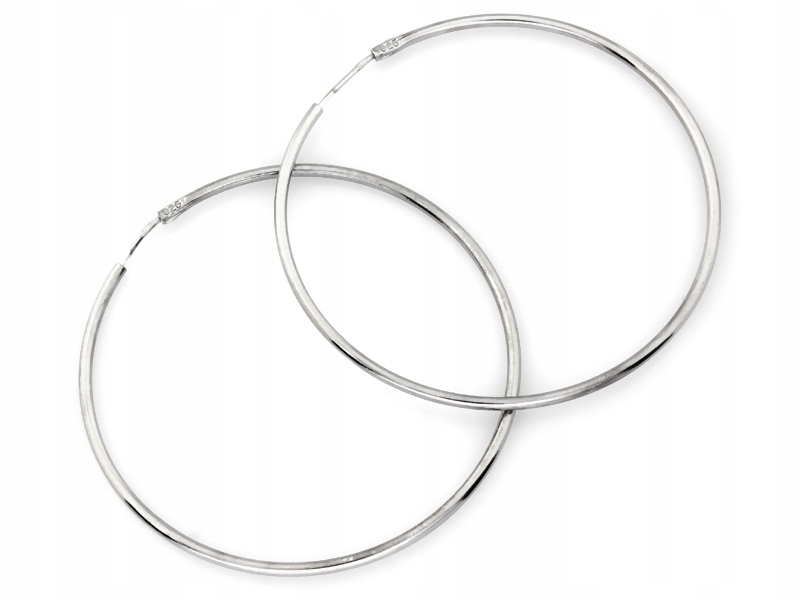 Stříbrné náušnice 925 velké kruhy s šarží 1.64 g klasické a lesklé