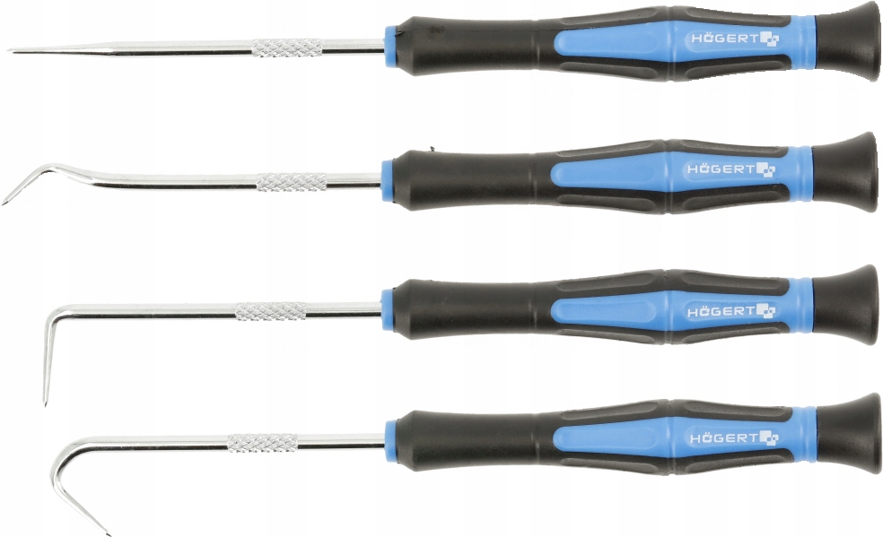 Haczyki z rękojeścią, 4 szt., dedykowane profesjonalistom, Hoegert Technik