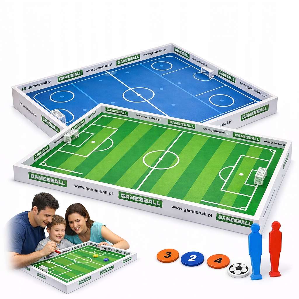 Gra Stołowa Piłkarzyki 2w1 Piłka Nożna Hokej Gamesball Rodzinna 120 x 80 cm