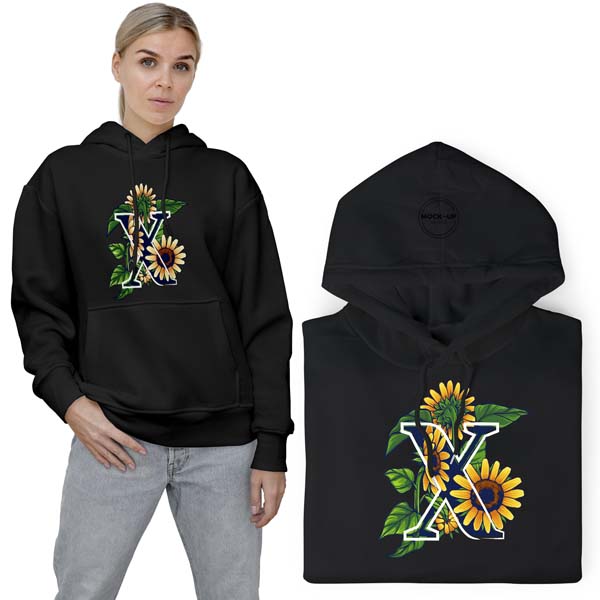 Pohodlná Mikina Černá Sunflower Vzory XXL