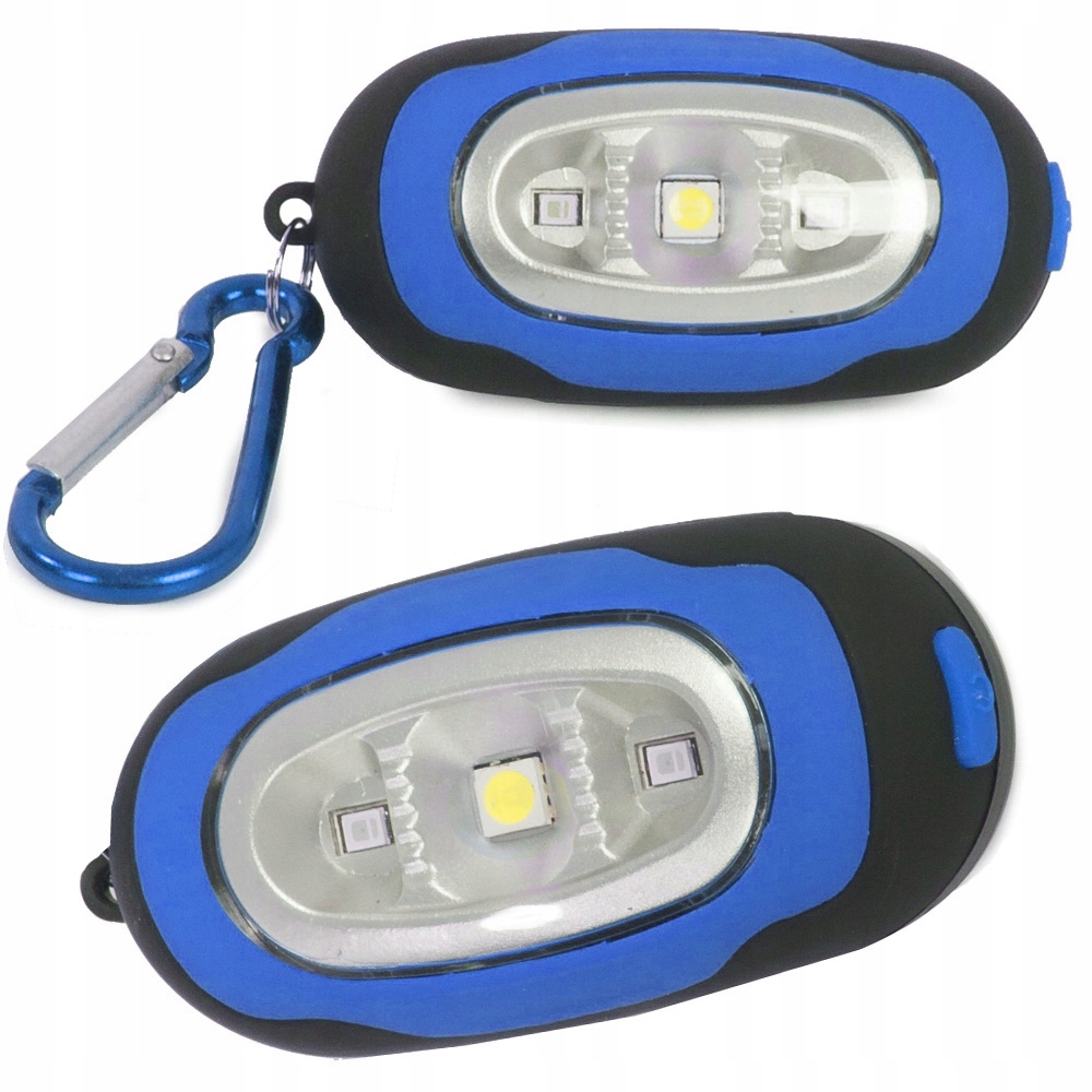 Lampa Led z 3 diodami, zasilana bateryjnie brelok do kluczy