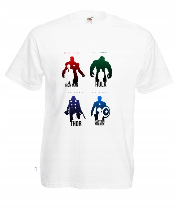 

Koszulki Avengers Iron Man Hulk Thor Kapitan Wzory