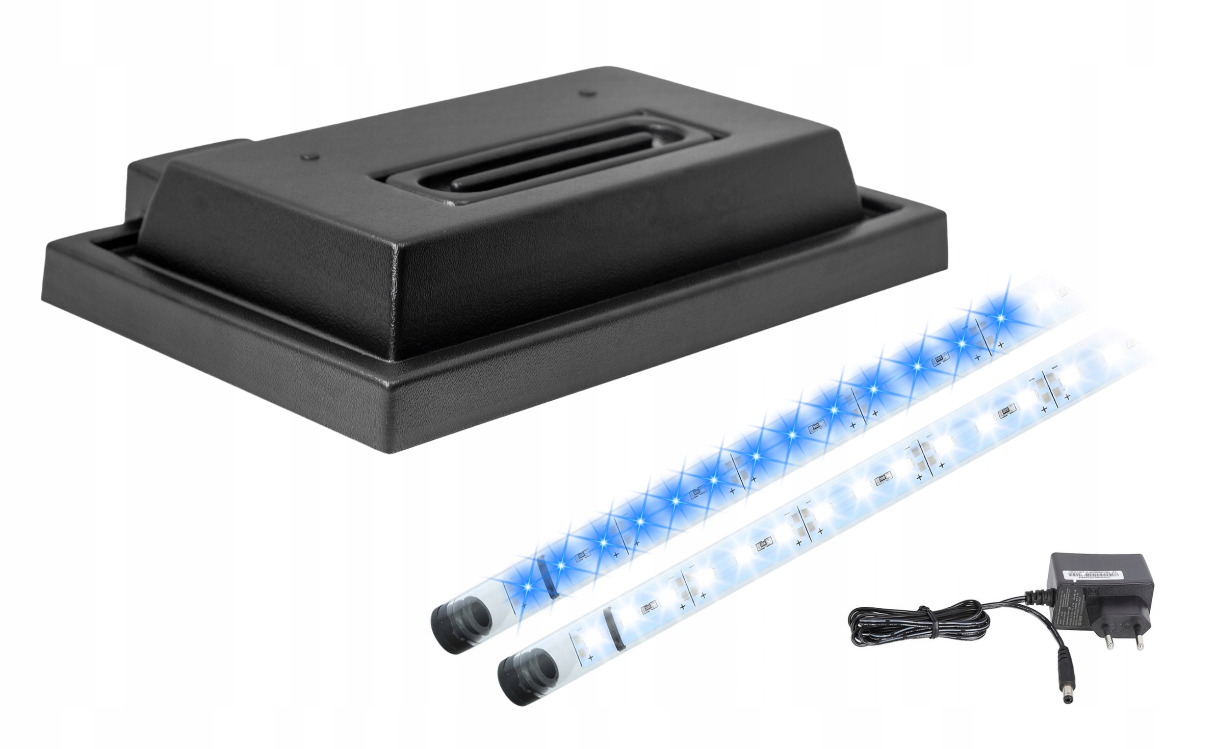 Levně Kryt pro akvárium 80x30 černý Led osvětlení Bílé Modré